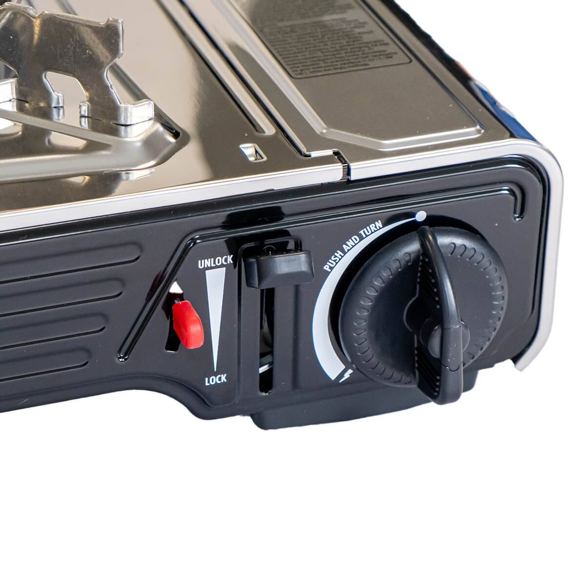 Réchaud à gaz 2 feux 4400W Thermocouple intégré + 4 cartouches de gaz 250gr ALPEN Camping - Image 4