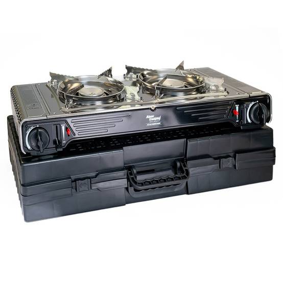 Réchaud à gaz 2 feux 4400W Thermocouple intégré + 4 cartouches de gaz 250gr ALPEN Camping - Image 3