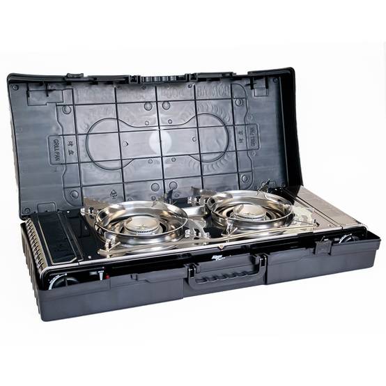 Réchaud à gaz 2 feux 4400W Thermocouple intégré + 4 cartouches de gaz 250gr ALPEN Camping - Image 9