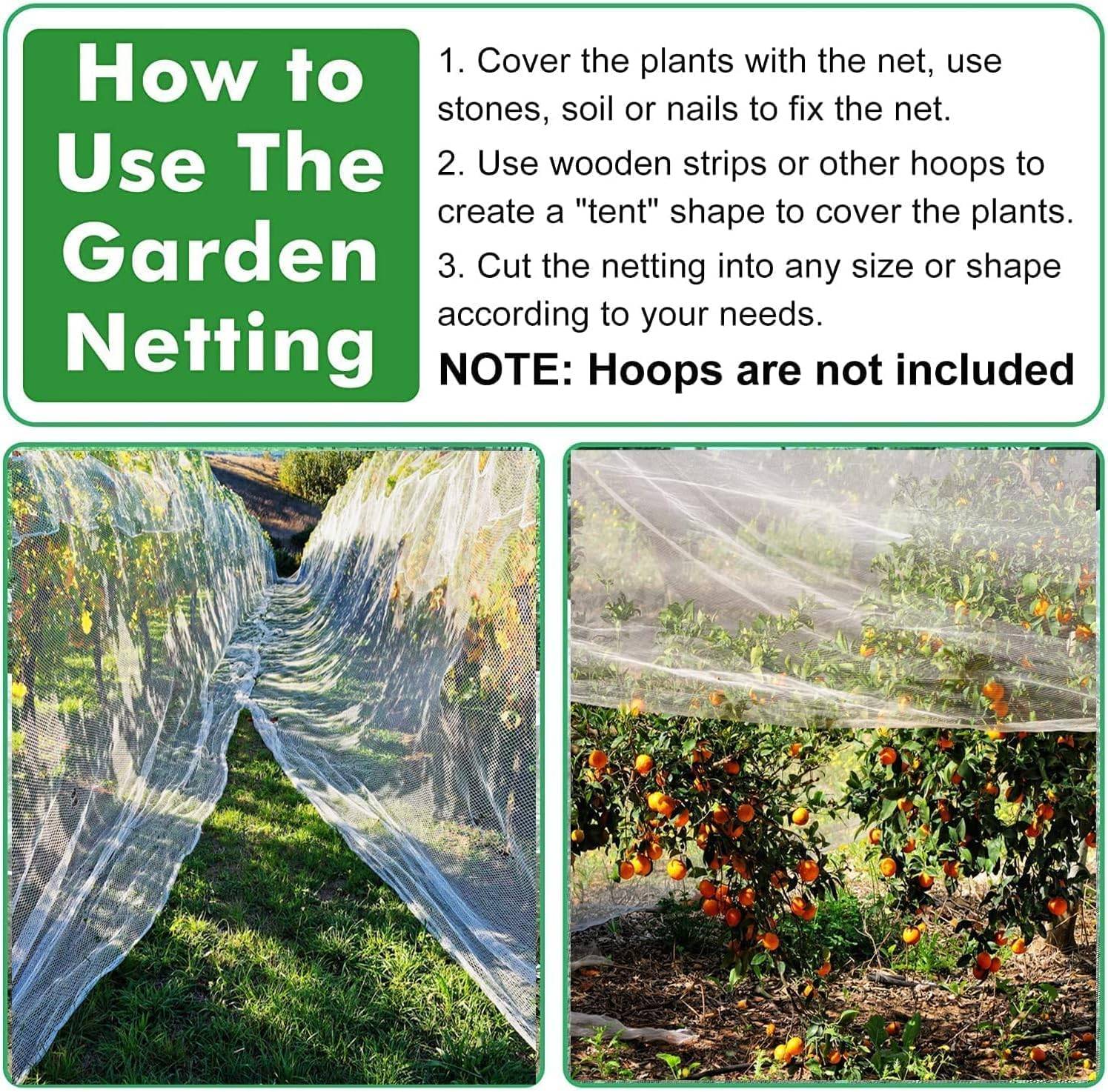 Filet anti-insectes, filet de protection des plantes, filet anti-insectes pour potager, adapté aux fruits, fleurs, cultures, 2,5 x 6 m (blanc)-Lytech - Image 4