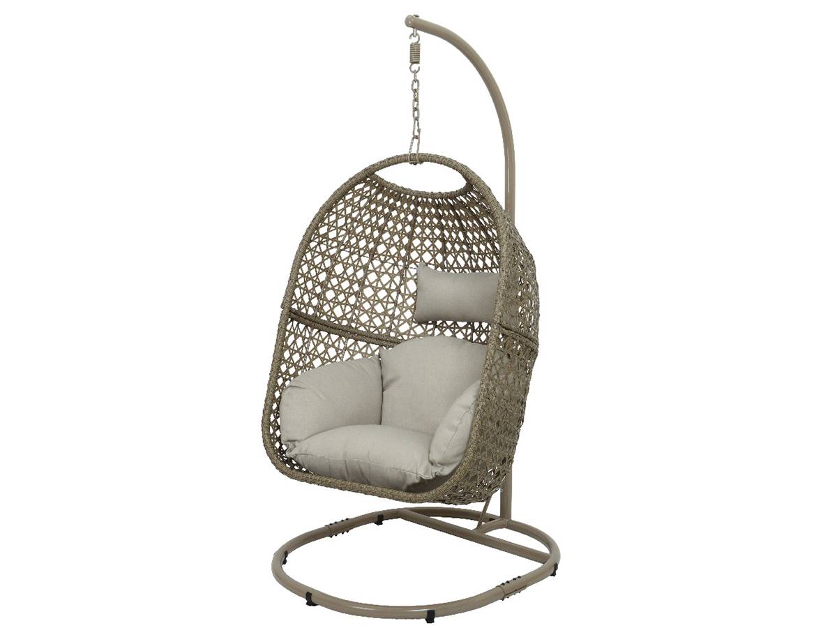 Jardideco - Fauteuil suspendu œuf de jardin  brun Royan - Jardideco - Image 1