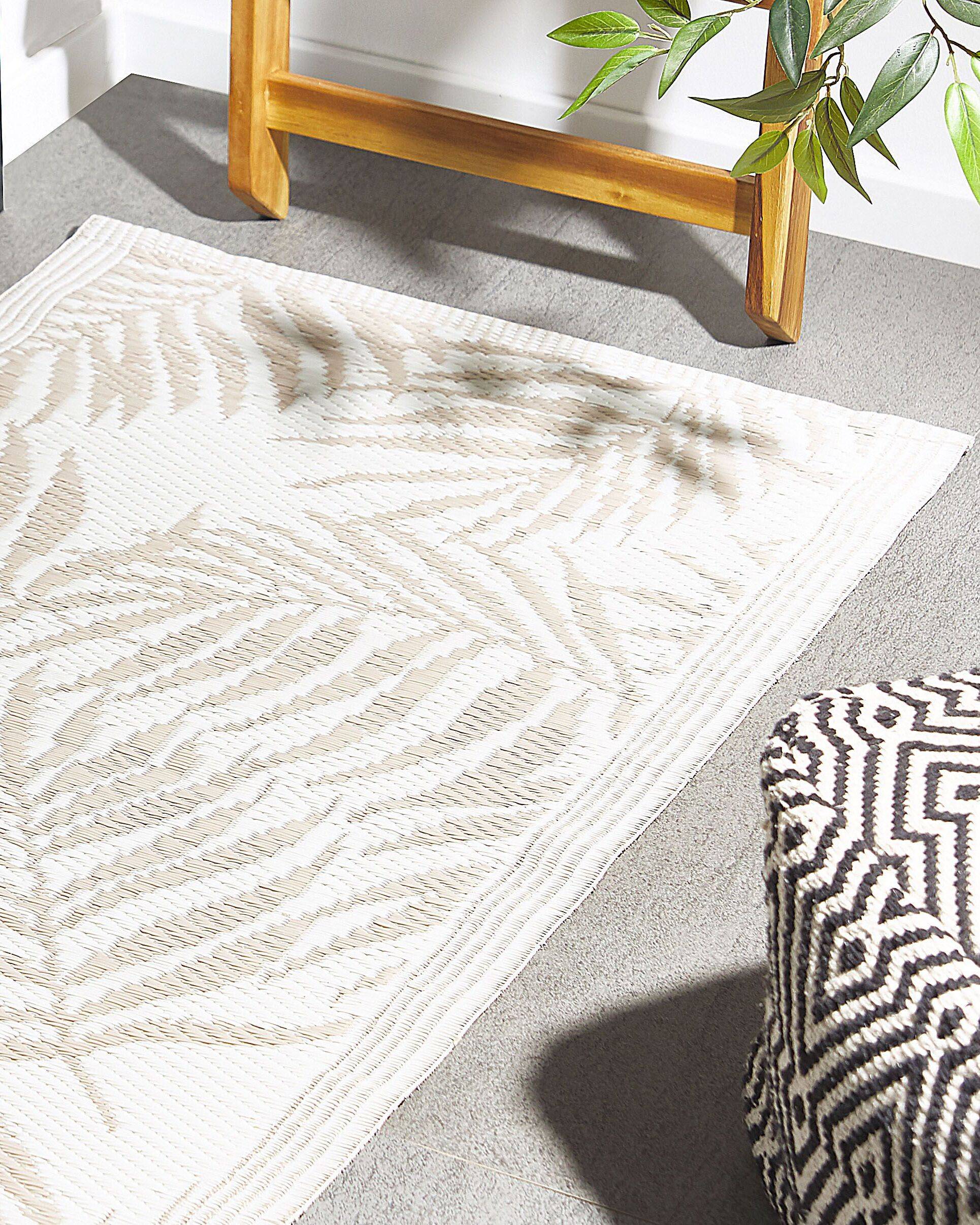 Beliani - Tapis d'Extérieur Jaune et Blanc en Polypropylène Motif à Rayure pour Terrasse au Style Moderne 90 x 180 cm Beliani - Image 2