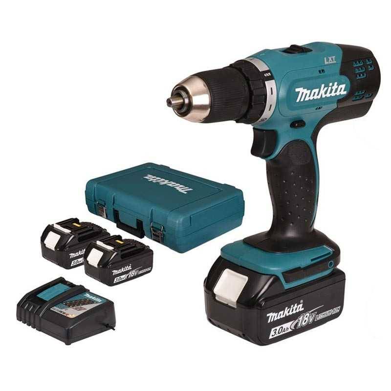 Makita - Perceuse visseuse MAKITA 18V 3.0Ah + 3 Batteries, chargeur, en coffret - DDF453SFE3 - Image 1