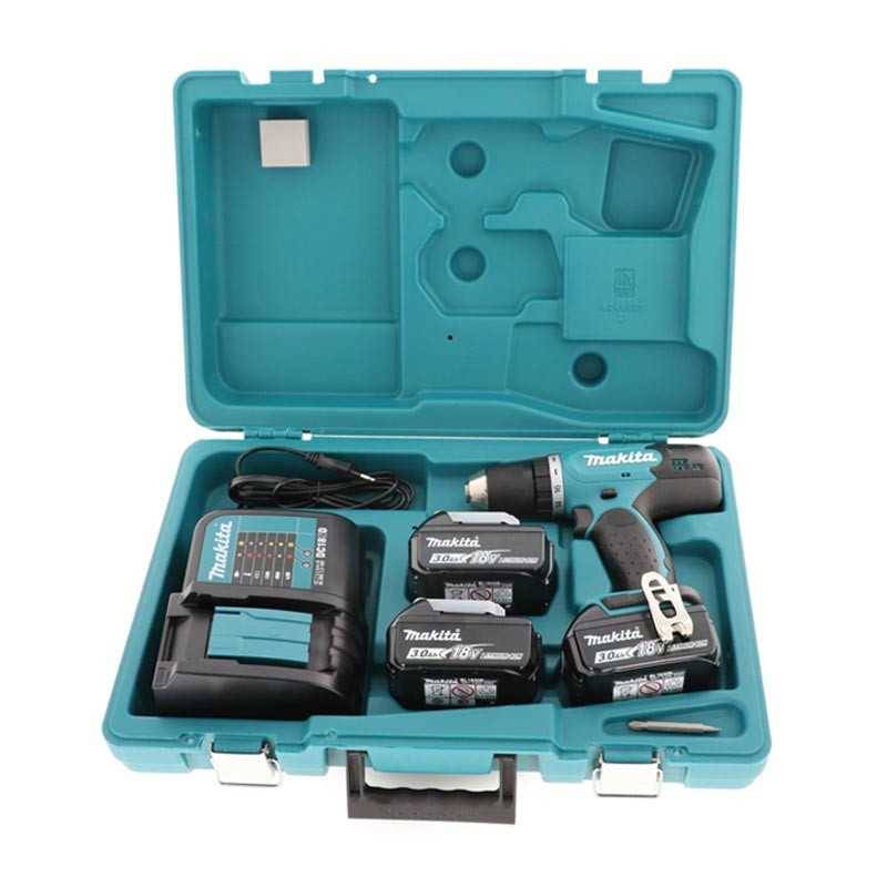 Makita - Perceuse visseuse MAKITA 18V 3.0Ah + 3 Batteries, chargeur, en coffret - DDF453SFE3 - Image 2