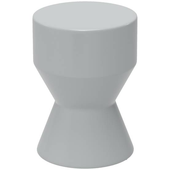 Tabouret de jardin en céramique forme sablier, capacité 120 kg, Ø33 x 45,5 cm, Gris clair, résistant aux intempéries - Image 1
