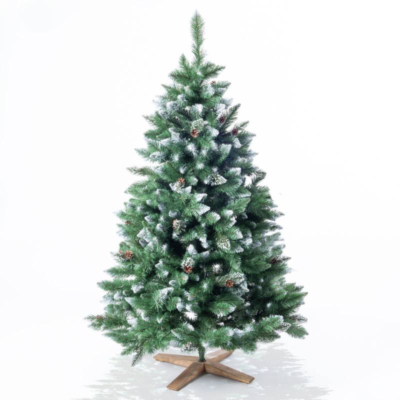 BB Loisir - Sapin de Noël artificiel 220cm Arbre de Noël neige décorative Pommes de pin Support inclus - Image 4