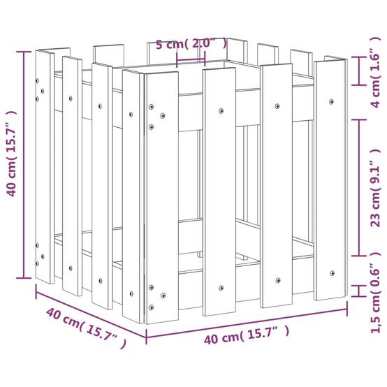 Prolenta Premium - Jardinière bois noir 40 x 40 x 40 cm - Prolenta premium p321.6 - Image 9