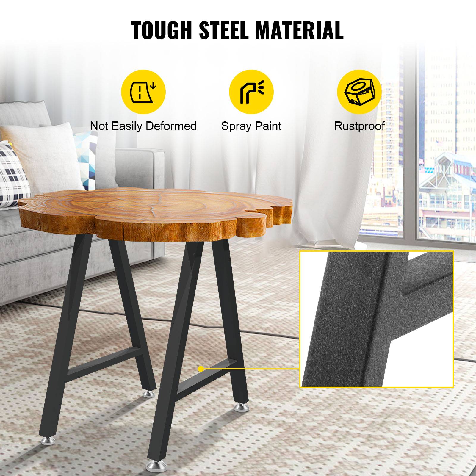 Vevor - Pieds de table métal 71.1x45cm (2pcs), forme A, charge 363kg, pour intérieur/extérieur. VEVOR - Image 2