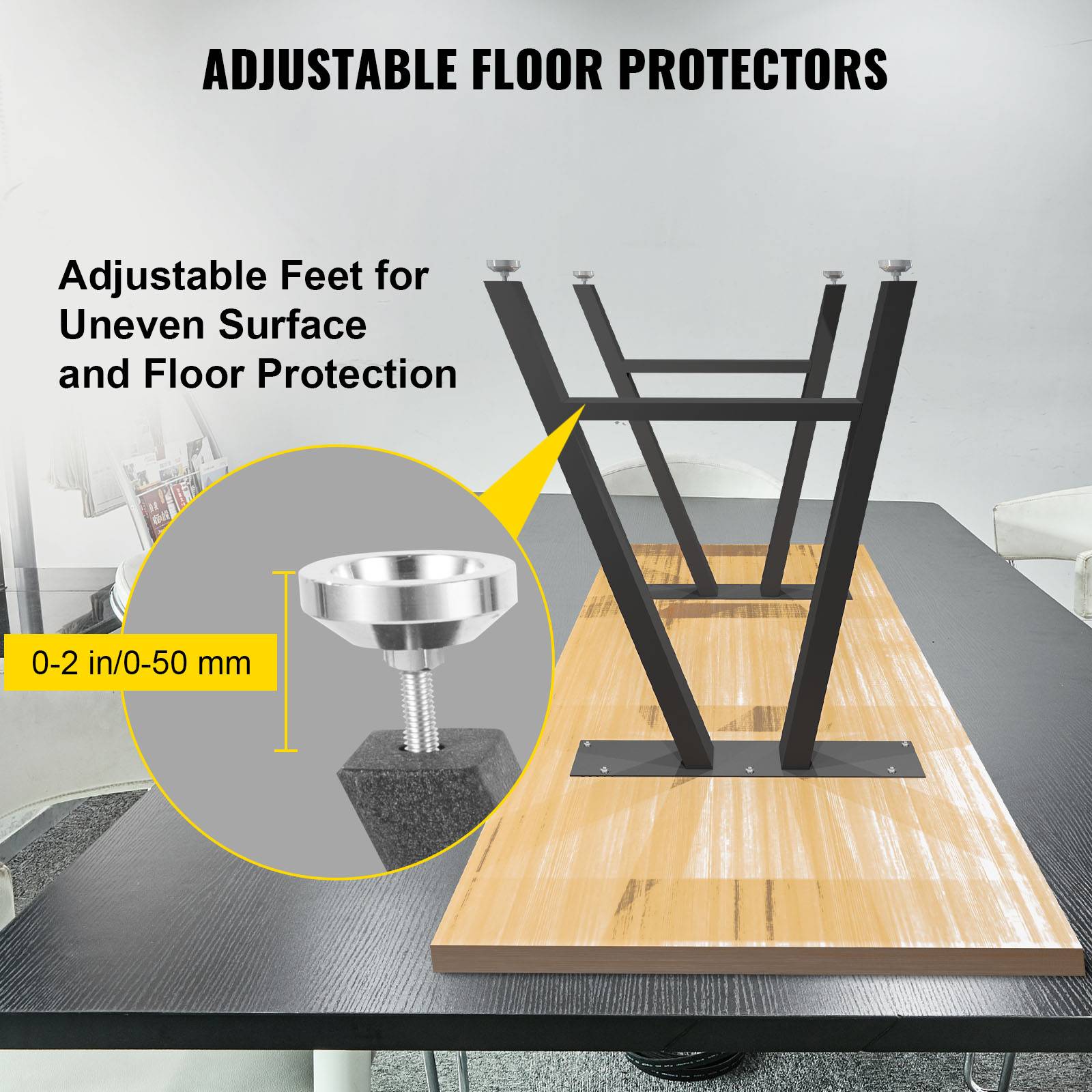 Vevor - Pieds de table métal 71.1x45cm (2pcs), forme A, charge 363kg, pour intérieur/extérieur. VEVOR - Image 5
