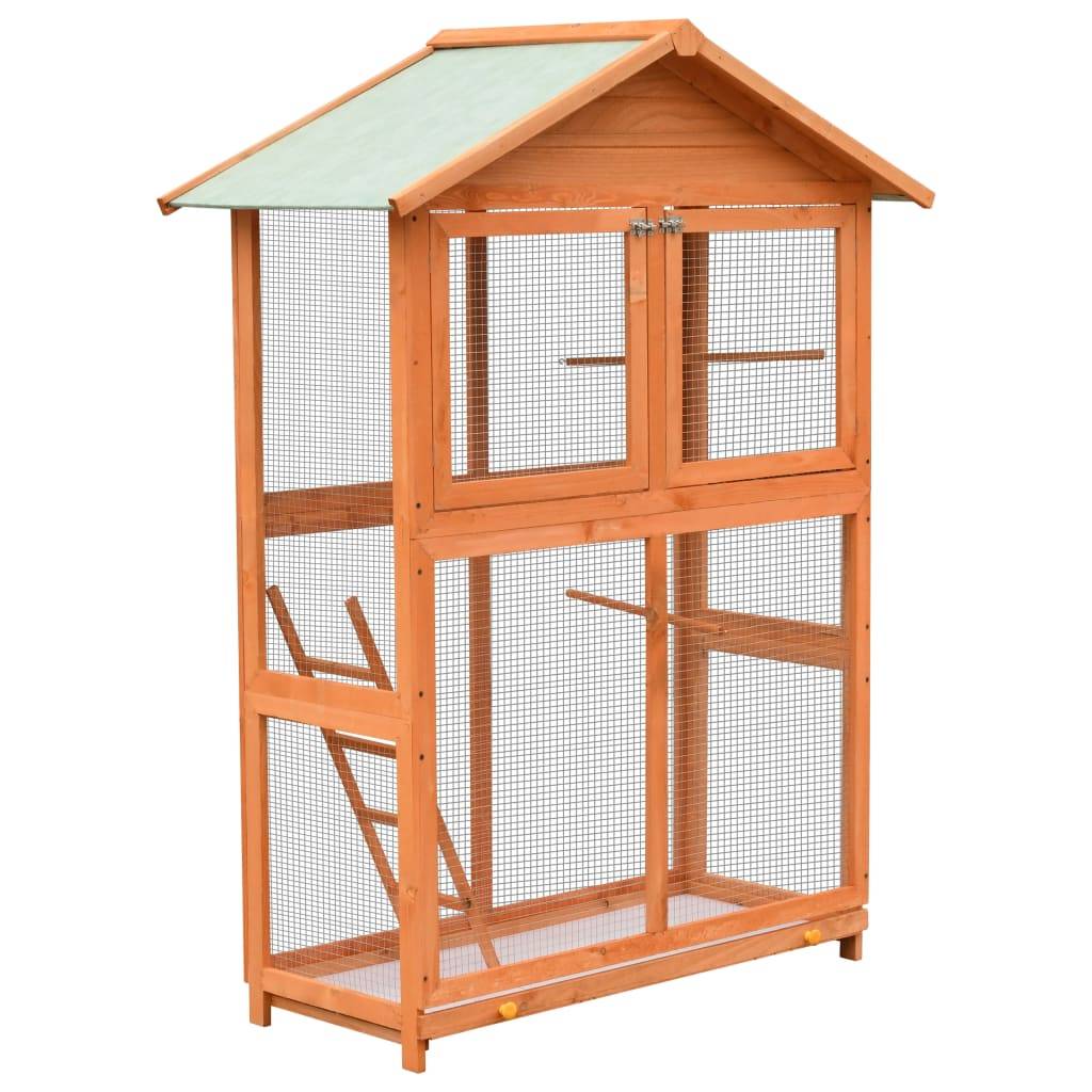 Vidaxl - Cage à oiseaux Pin massif et bois de sapin 125,5x59,5x164 cm vidaXL 170638 - Image 1