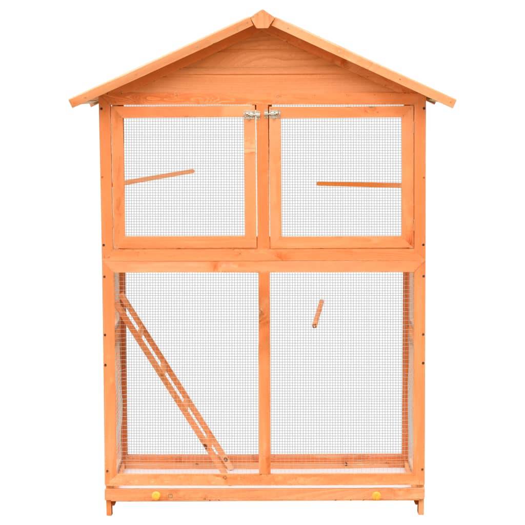 Vidaxl - Cage à oiseaux Pin massif et bois de sapin 125,5x59,5x164 cm vidaXL 170638 - Image 2