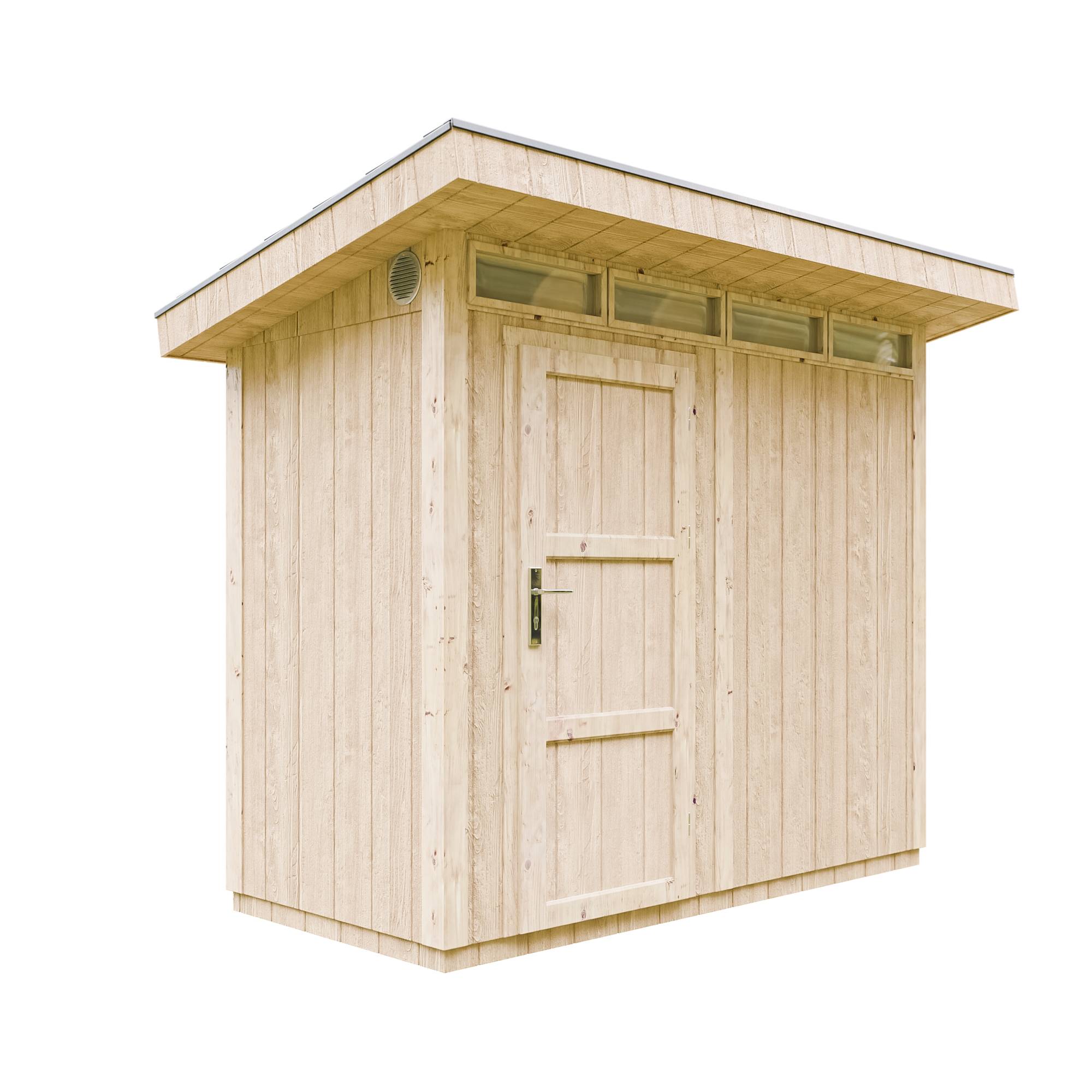 Timbela - Abri de Jardin Qualité Premium 3m² / L161xL294cm - Kit tout compris avec sol, tuiles bitumineuses, set de peinture - Timbela M901-TERRA BROWN - Image 3