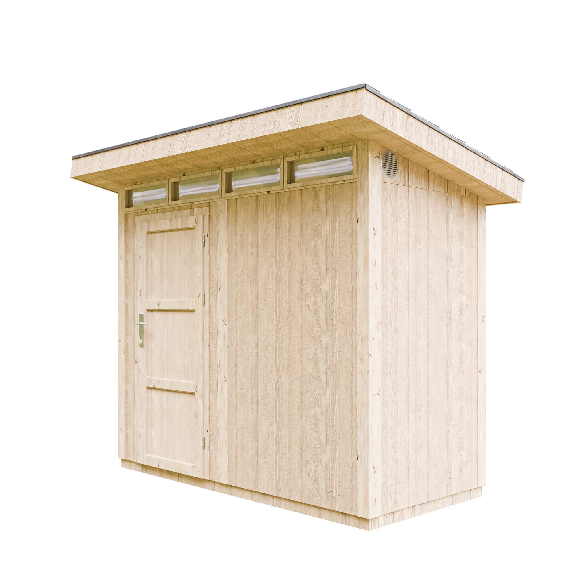 Timbela - Abri de Jardin Qualité Premium 3m² / L161xL294cm - Kit tout compris avec sol, tuiles bitumineuses, set de peinture - Timbela M901-TERRA BROWN - Image 2