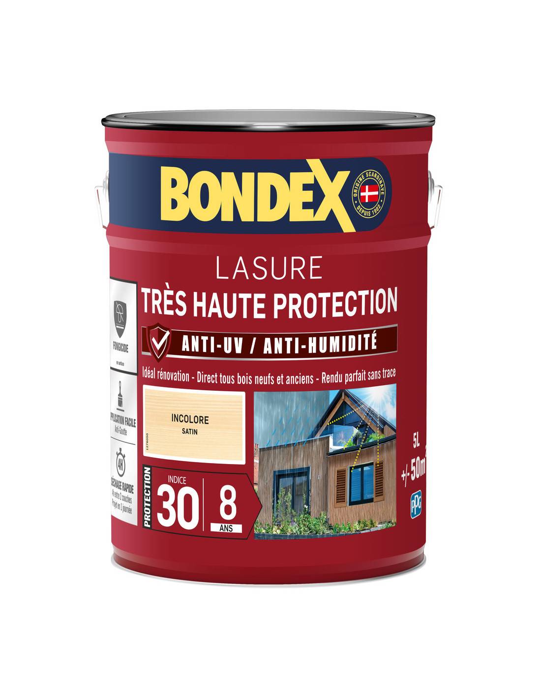 Bondex - Lasure 8ans Très Haute Protection Satiné Bidon 5l - Bondex