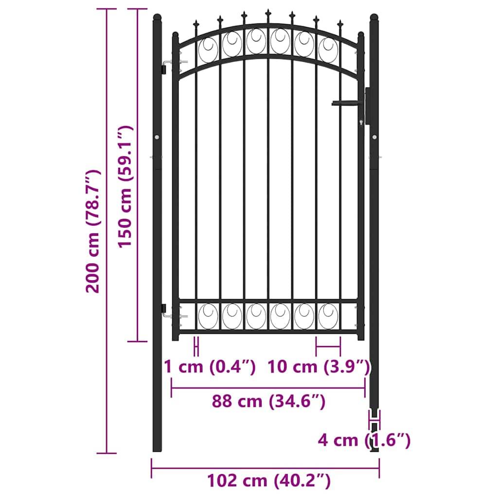 ComfortXL - Portillon d'Entrée en Acier avec Pointes de Sécurité pour Clôture Noir 100x150 cm – ComfortXL Outdoor Living - Image 5