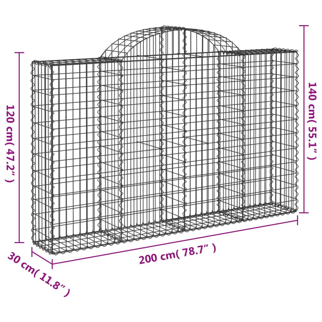 Gabion Arqué Fer Galvanisé Jardin 200x30x120/140cm 18pcs - ComfortXL Outdoor Living - Image 6