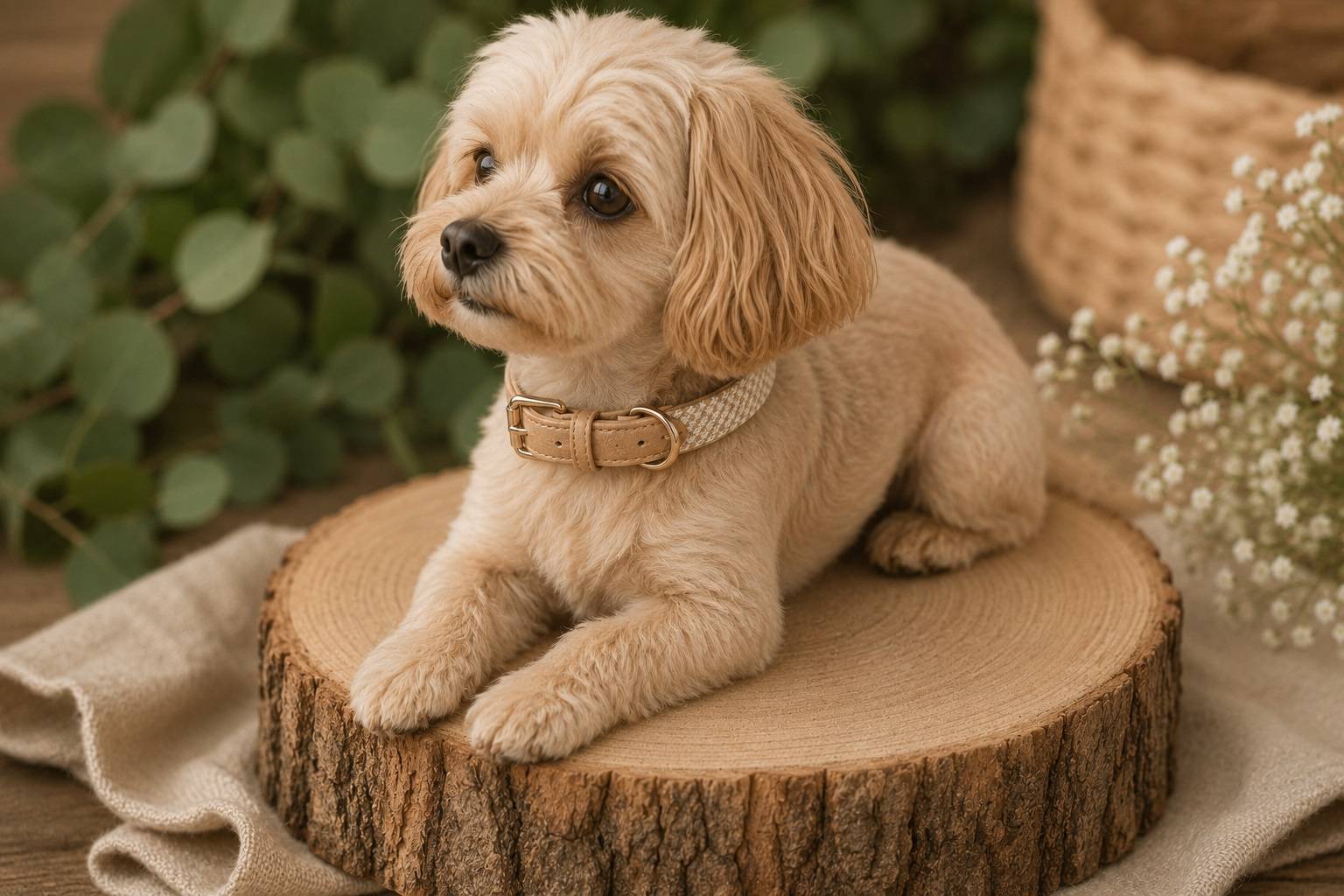 Eden - Chien Collier Lara Beige S 31-39cm 20mm - Image 2