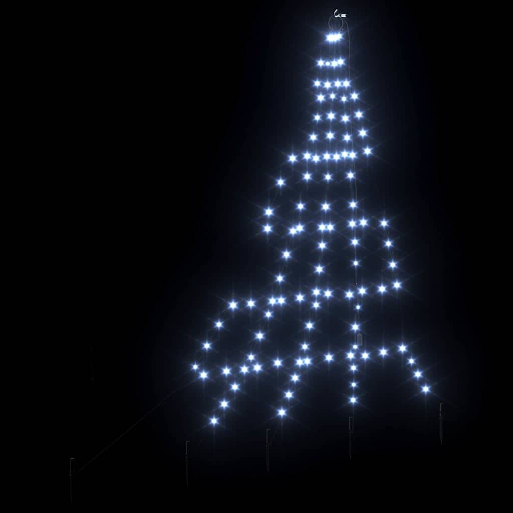 Vidaxl - Arbre de Noël LED avec piquets au sol Blanc froid 182 cm Métal vidaXL 42018738 - Image 7