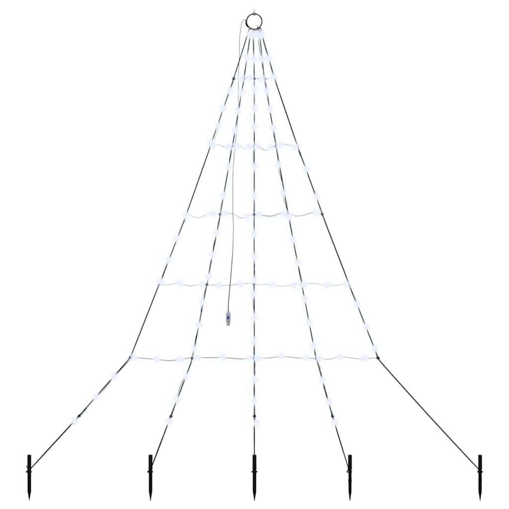 Vidaxl - Arbre de Noël LED avec piquets au sol Blanc froid 182 cm Métal vidaXL 42018738 - Image 2