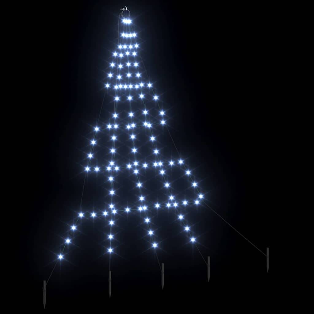 Vidaxl - Arbre de Noël LED avec piquets au sol Blanc froid 182 cm Métal vidaXL 42018738 - Image 5