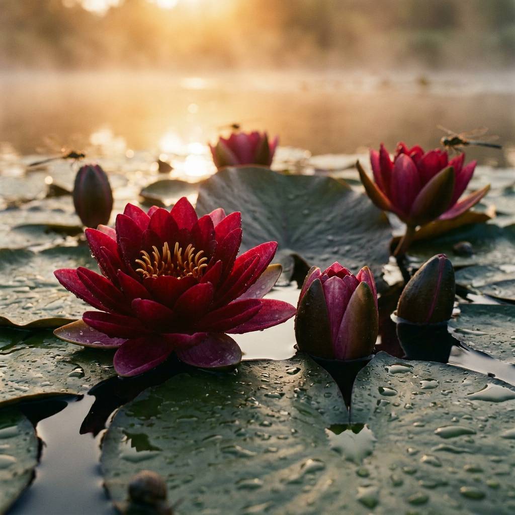 Nénuphar rouge foncé - Nymphaea - Image 2