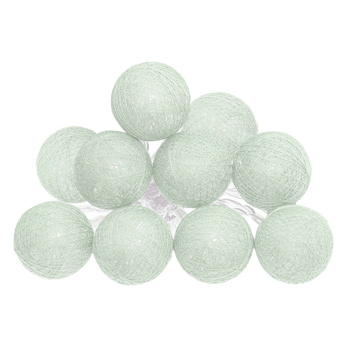 Atmosphera - Guirlande LED 10 boules pile vert céladon L165cm - Atmosphera Créateur d'intérieur - Image 2