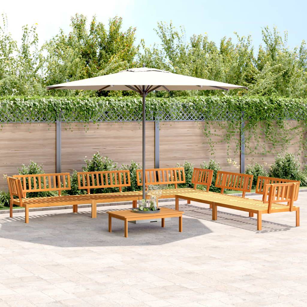ComfortXL - Grand Salon de Jardin Palette 6p Bois d'Acacia à Lattes Modulable pour Famille Extérieur Brun – ComfortXL Outdoor Living - Image 1