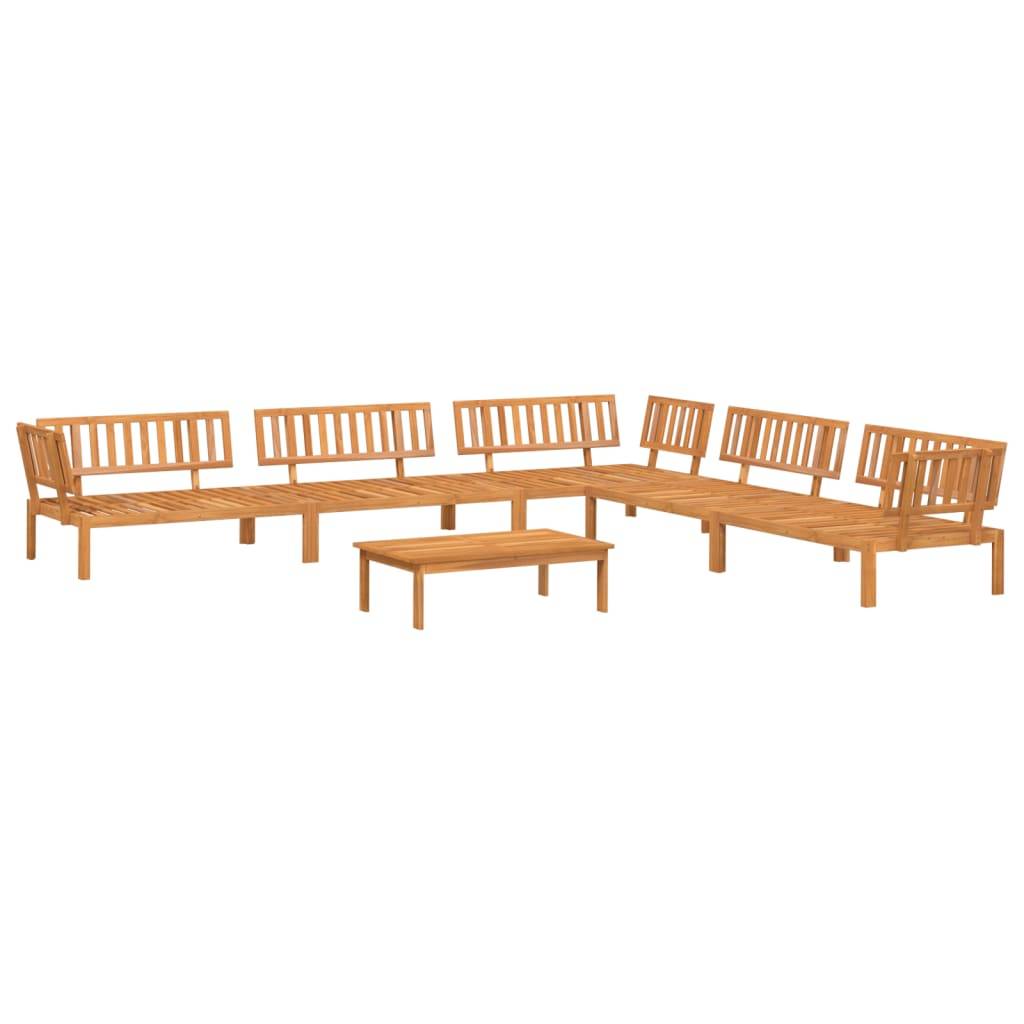 ComfortXL - Grand Salon de Jardin Palette 6p Bois d'Acacia à Lattes Modulable pour Famille Extérieur Brun – ComfortXL Outdoor Living - Image 2