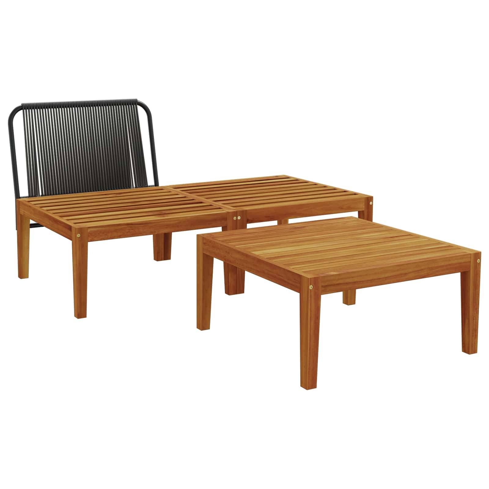 Vidaxl - Ensemble de salon de jardin 3 pc avec coussins Naturel vidaXL 42022067 - Image 5