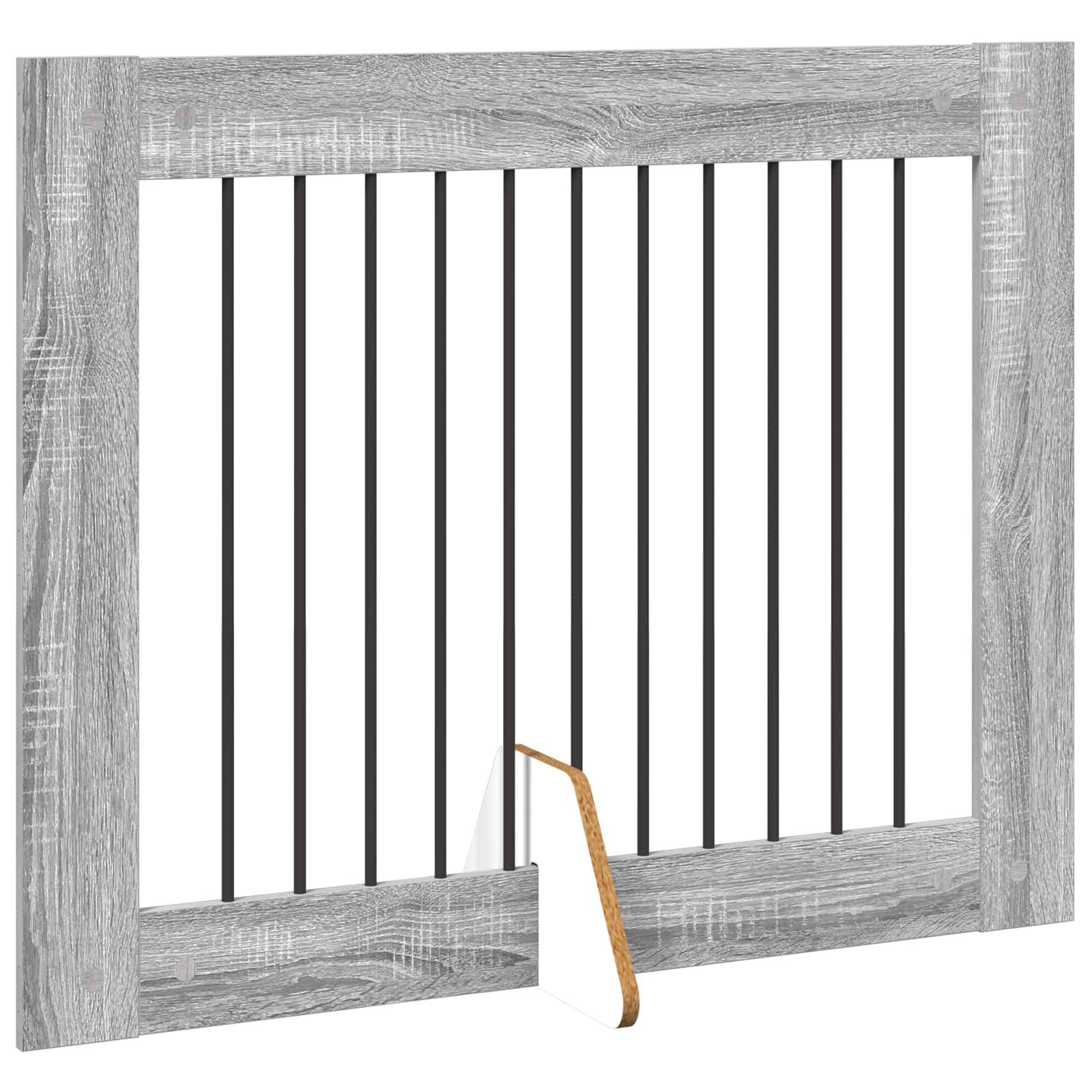 ComfortXL - Barrière Sécurité Chien Bois Intérieur Pliable Modulable Sonoma Gris 200cm - ComfortXL Outdoor Living - Image 4