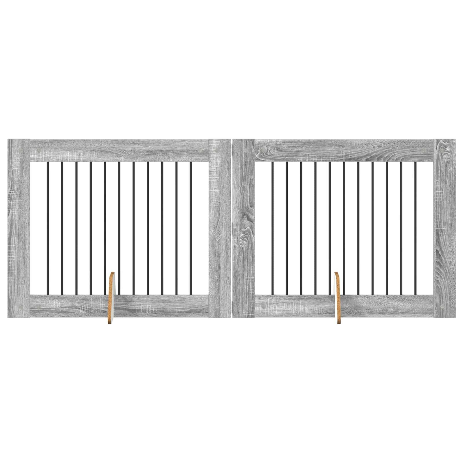 ComfortXL - Barrière Sécurité Chien Bois Intérieur Pliable Modulable Sonoma Gris 200cm - ComfortXL Outdoor Living - Image 2