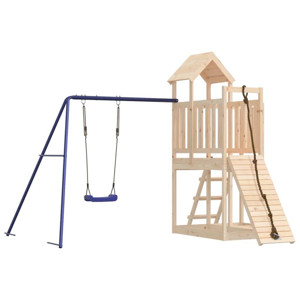 Helloshop26 - Aire de jeux d'extérieur balançoires toboggan portiques robuste jeux jardin 286 x 248 x 214 cm bois de pin massif - Image 1