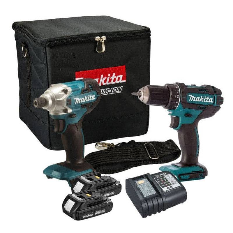 Makita - Combopack 2 outils MAKITA DLX2339SY Perceuse DDF482 Visseuse à chocs DTD156 - 18V Li-Ion (2x1.5 Ah) Makita - Image 1
