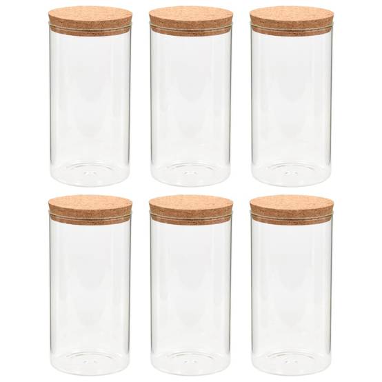 Autre - 6pcs Pots de conservation en verre et couvercle en liège 1400ml - Image 2