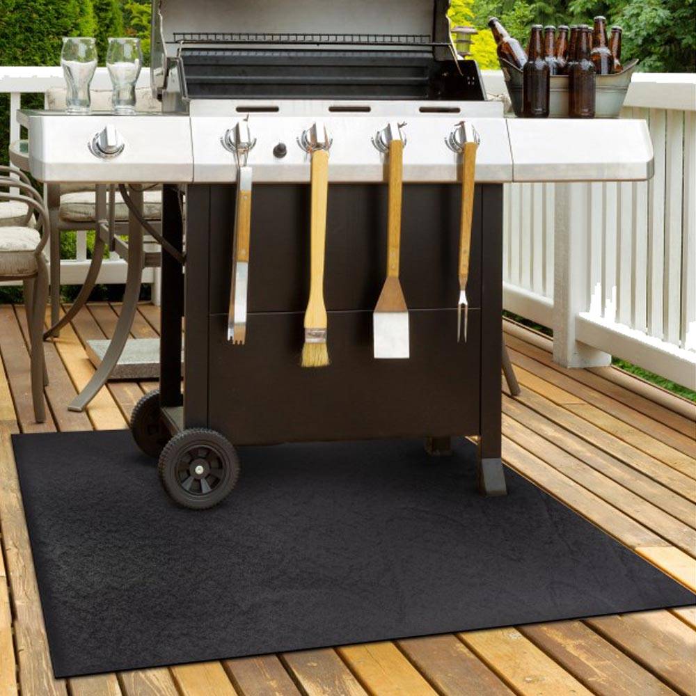 Ribimex - Tapis BBQ, atelier, garage et maison 80x120 cm en caoutchouc gris - Image 2