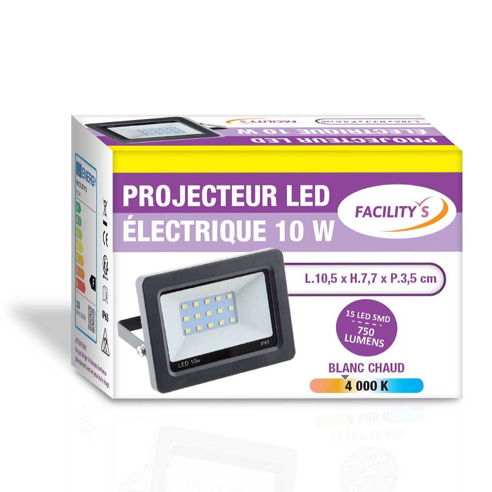 Projecteur LED électrique 10 Watts Noir - Image 2