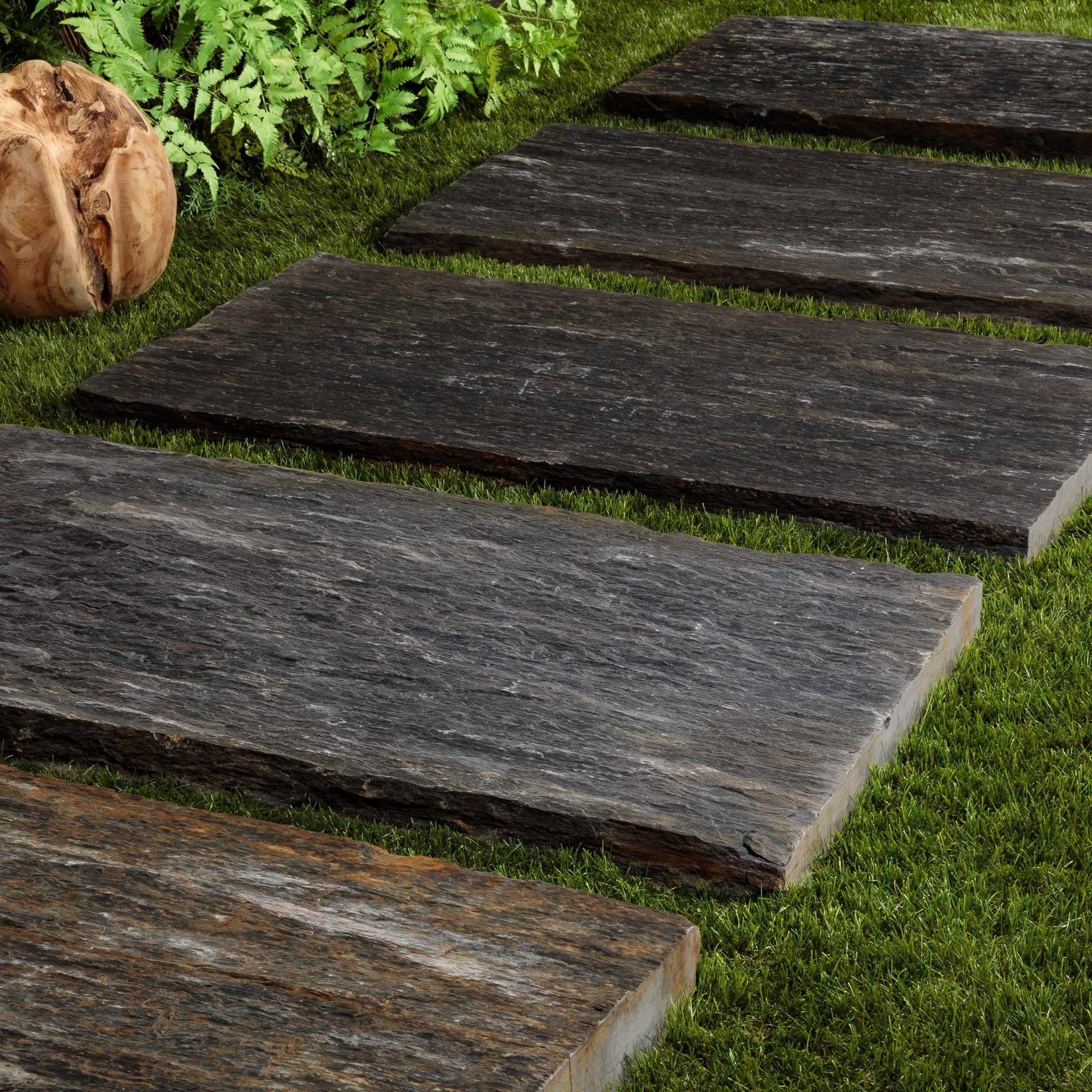 Sans Marque - Pas japonais Rectangle Schiste 100x50x3-7 cm (lot de 15) - RO'MA NATURE - Image 1