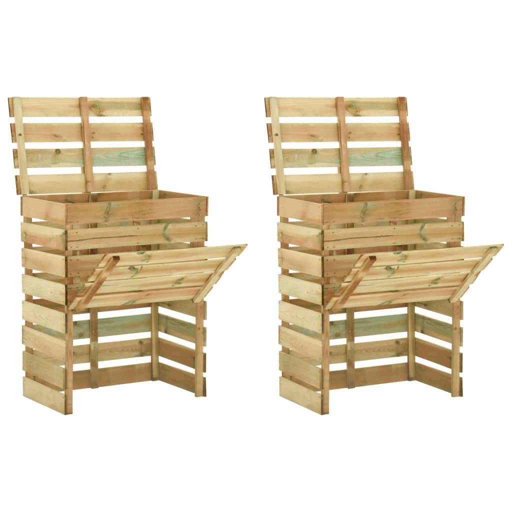 Vidaxl - Composteur de jardin à lattes 2 pcs 80x50x100 cm Pin imprégné vidaXL 3078136 - Image 1