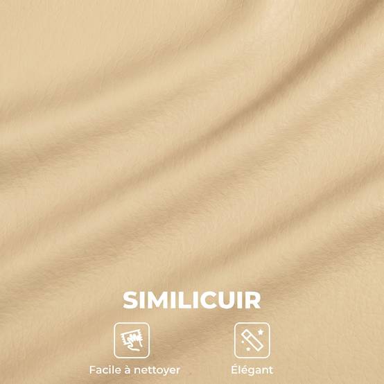 Sans Marque - Fauteuil relax avec repose-pied fauteuil de relaxation pivotant 360° dossier inclinable charge 120 Kg beige - Image 9