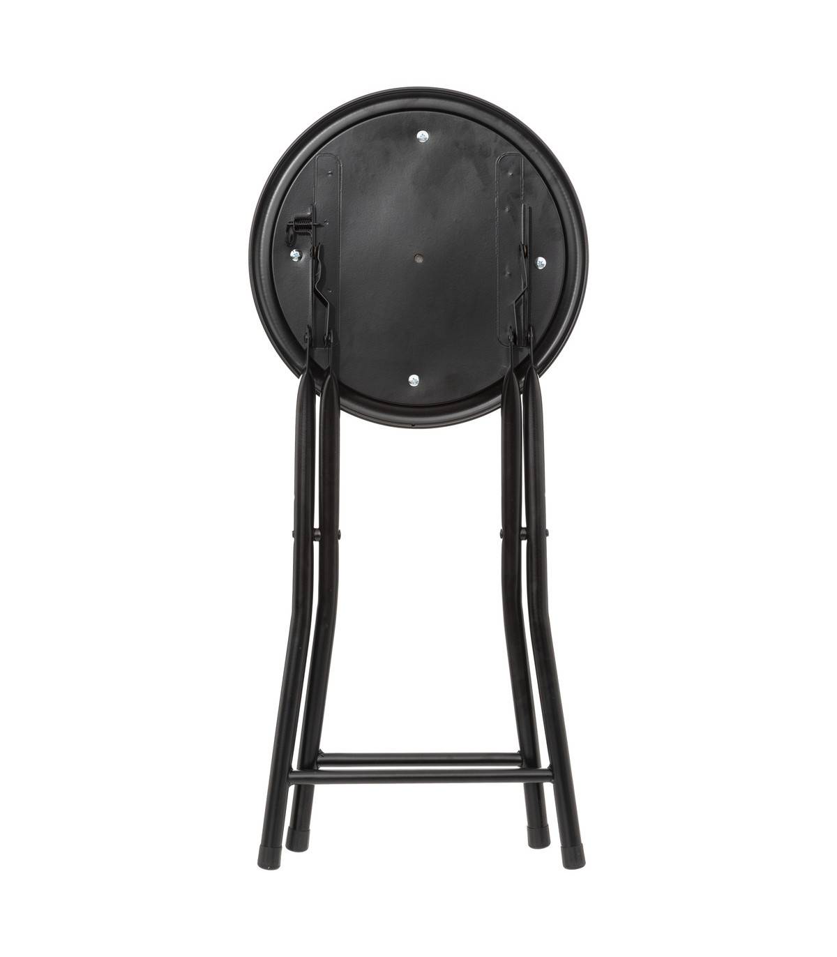 Tabouret pliant en Velours Bleu et Métal Noir - Image 4