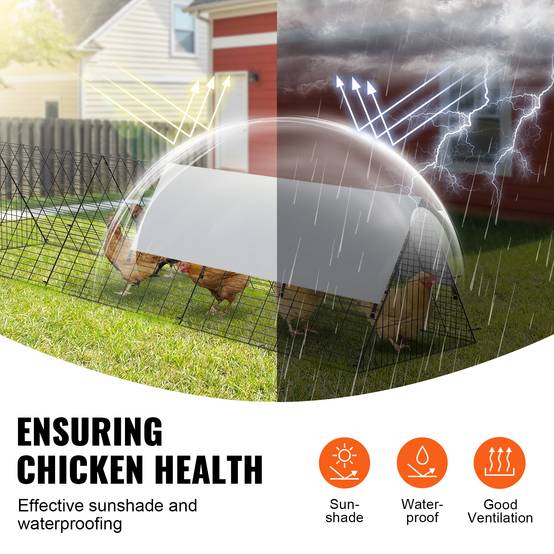 VEVOR Enclos poulailler, 300x71x61,5 cm, tunnels, portable. Poulets, canards. - Image 5