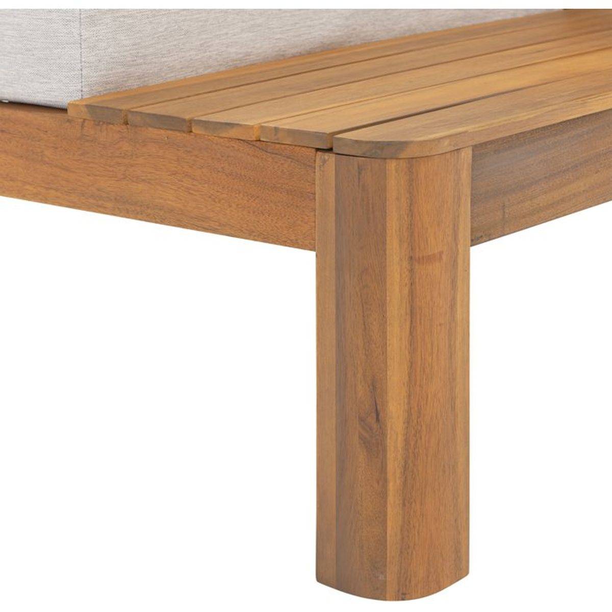 Salon de jardin - SANA - Bois acacia FSC - 1 table basse et 2 canapés - Gris clair - 4 personnes - Image 8