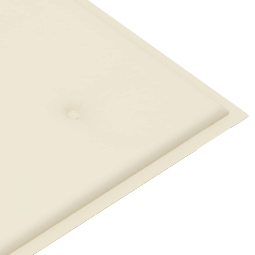 Helloshop26 - Banc de jardin meuble de patio d'extérieur terrasse avec coussin crème 120 cm bois de teck massif - Image 7