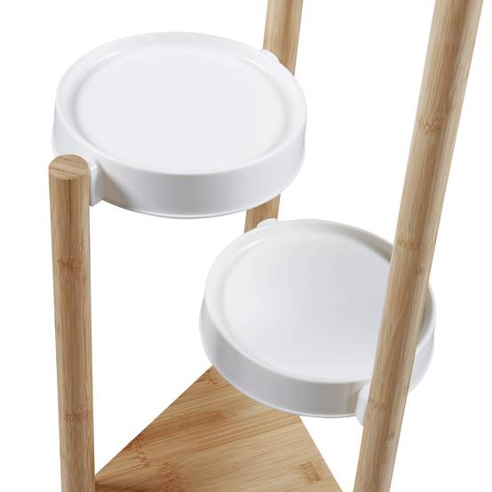 Étagère à plantes sastamala à 4 niveaux bambou 78 x 35 x 35 cm naturel blanc - Image 4