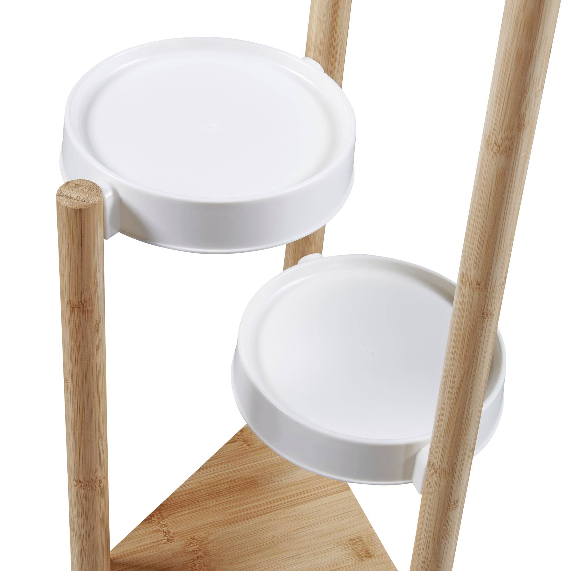 Étagère à plantes sastamala à 4 niveaux bambou 78 x 35 x 35 cm naturel blanc - Image 4