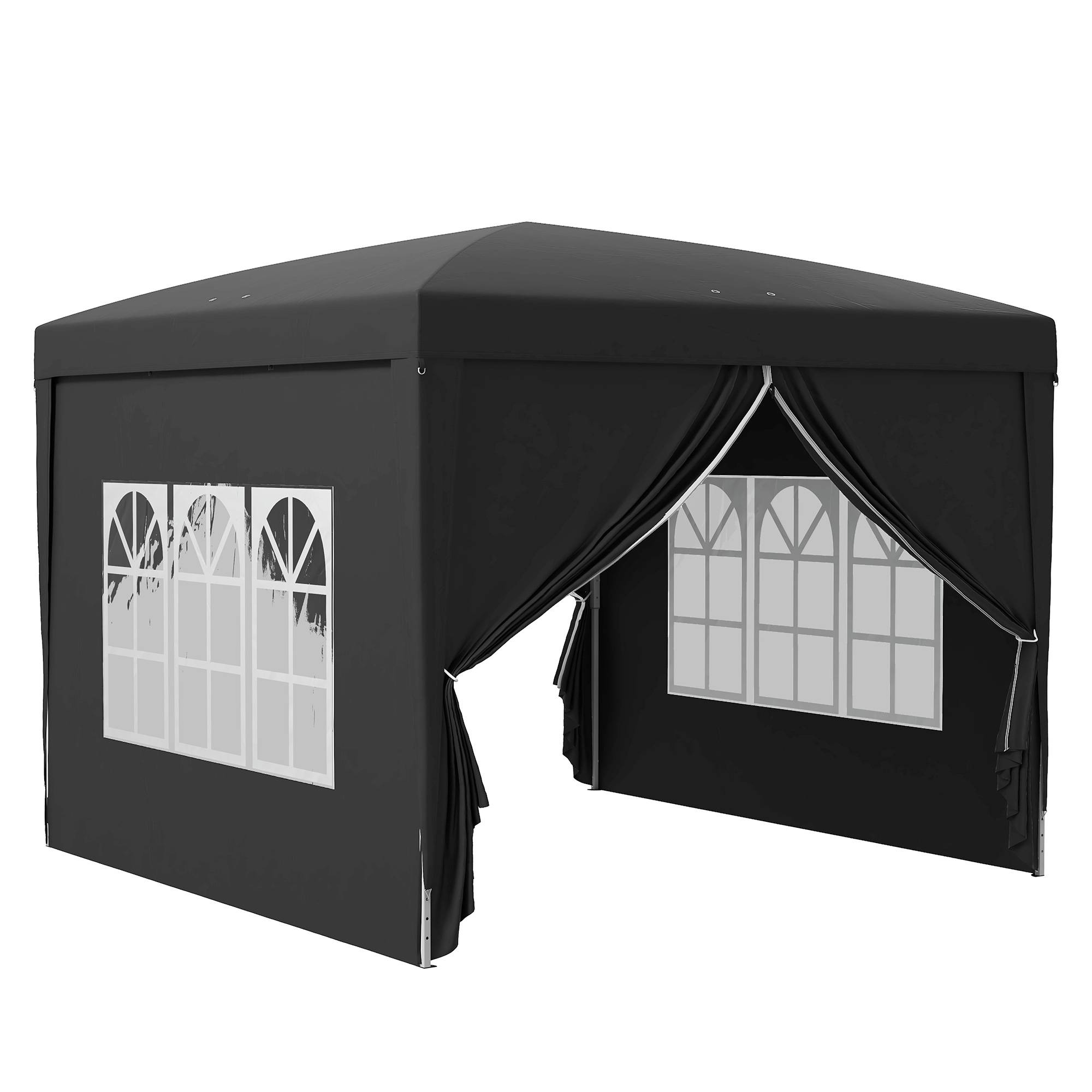 Pavillon pop-up pliable, polyester, noir, 295 x 295 x 258 cm - PANGIVO - Image 1