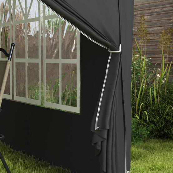 Pavillon pop-up pliable, polyester, noir, 295 x 295 x 258 cm - PANGIVO - Image 8
