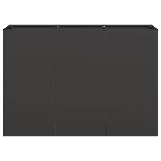 Jardinière Rectangulaire Acier Laminé pour Jardin Terrasse Bac à Fleurs 120x80x80 cm Noir - ComfortXL Outdoor Living - Image 4