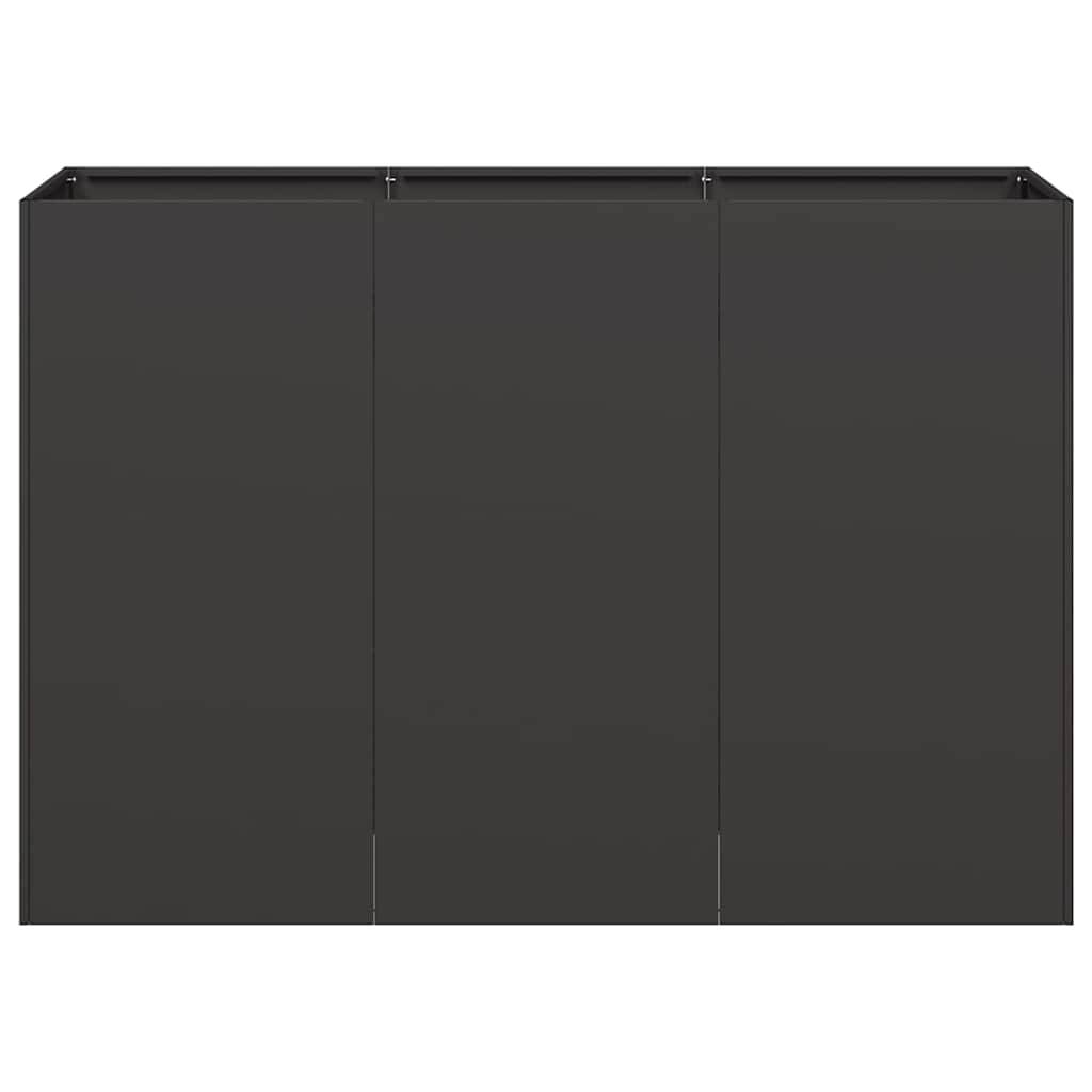 Jardinière Rectangulaire Acier Laminé pour Jardin Terrasse Bac à Fleurs 120x80x80 cm Noir - ComfortXL Outdoor Living - Image 4