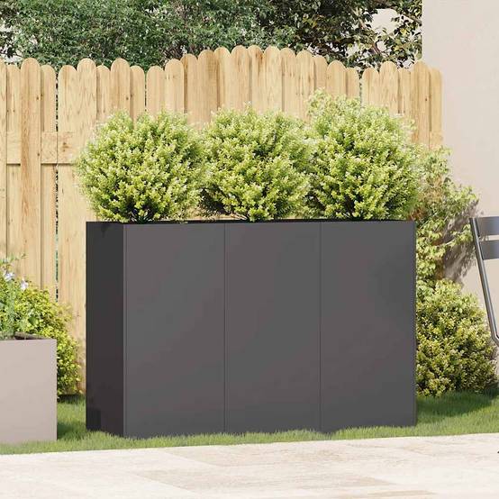 Jardinière Rectangulaire Acier Laminé pour Jardin Terrasse Bac à Fleurs 120x80x80 cm Noir - ComfortXL Outdoor Living - Image 3